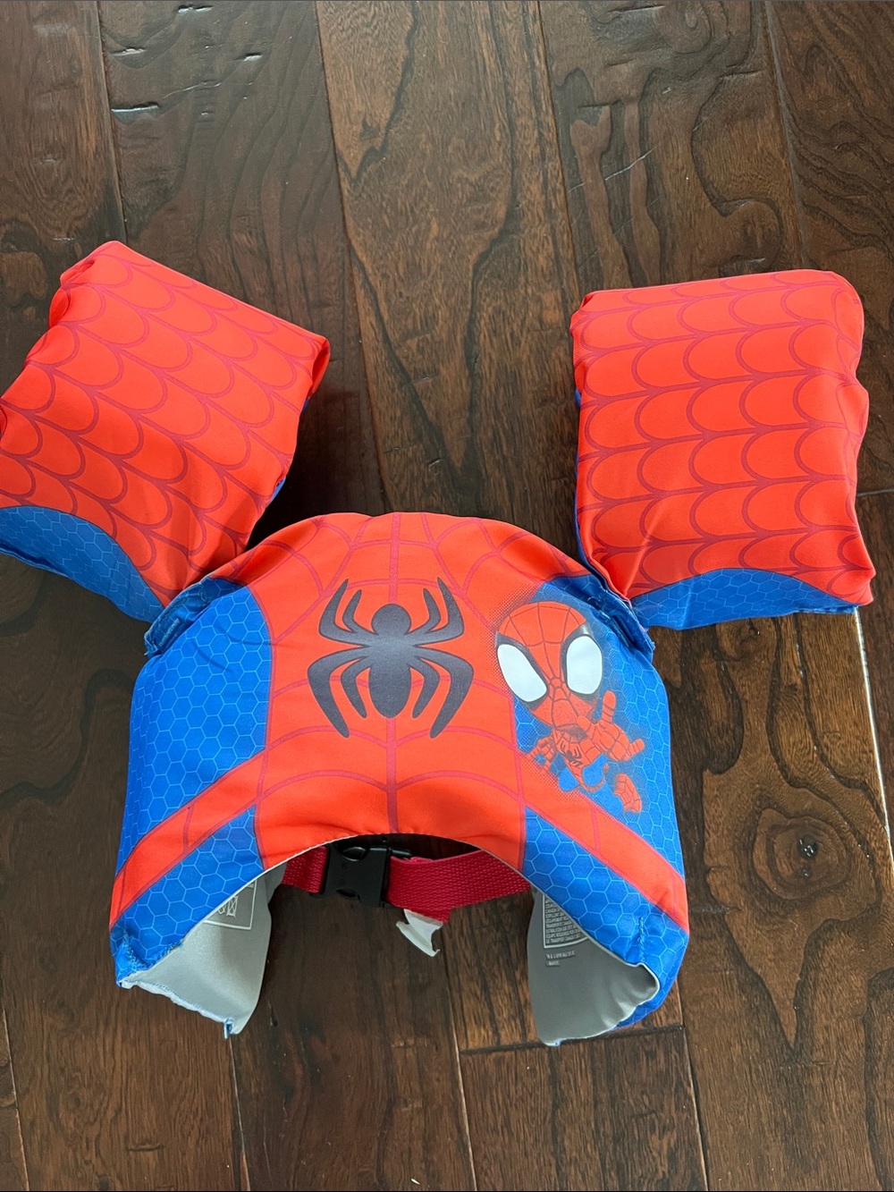 Kids Superhero Swim Vest with Spider Graphics - Red & Blue